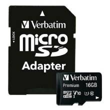 VERBATIM 16GB microSDHC Memory Card with adapter