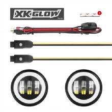 XK GLOW 4inch Blk RGB LED Jeep Wrangl Fog Light