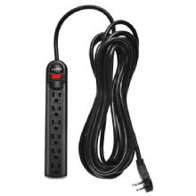 DIGITAL ENERGY 6%2DAC Outlet Surge Protector Power Strip with Angled Plug 25 Ft%2D Black