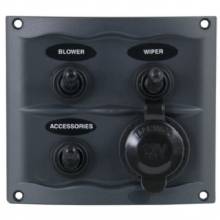 BEP MARINE 900%2D3WPS 3 Gang Switch Panel With Accesory Plug