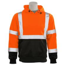 AWAREWEAR AwareWear ANSI Type R Class 3 Hi%2DVis Hoodie with Reflective Stripes Hooded Safety Sweatshirt%2DLime 2X