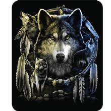 REGAL COMFORT Wolf Mandela Dream Catcher Blanket Medium Weight DB52122 %2D 71 Inch x 91 Inch Plush Fleece Bed Cover or Throw Blanket for Men Women Kids