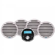 AQUATIC AV Economy Gauge Stereo and Speakers Kit %2D White