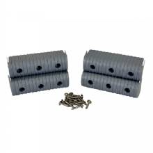 CALIBER BUNK WRAP END CAP 2X6andquot%3B GREY ACCY KIT 4%2DPK W and SS HRDW