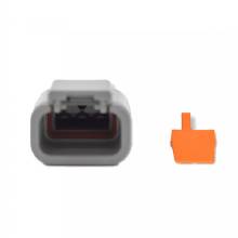BLUEWATER 3 POSITION DTM MALE CONNECTOR W and BLACK WEDGE