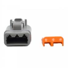 BLUEWATER 3 POSITION DTM FEMALE CONNECTOR W and WEDGE LOCK