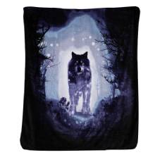 BLACKCANYON BlackCanyon Outfitter Lone Wolf Queen%2DFull Size Blanket 7426WOLF 885 inches x 75 inches Plush Bed Cover Wildlife Plush Fleece Blanket