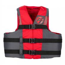 FULL THROTTLE Adult Nylon Life Jacket %2D 4X and 7X %2D Red and Black
