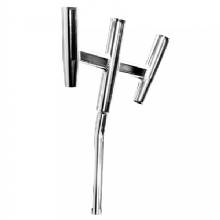 TIGRESS Triple Aluminum Kite Rod Holder - Bent Butt - Brushed