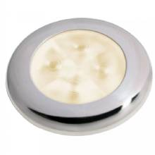 HELLA Slim Line LED ftEnhanced Brightnessft Round Courtesy Lamp %2D Warm White LED %2D Stainless Steel Bezel %2D 12V