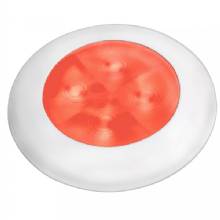 HELLA Slim Line LED ftEnhanced Brightnessft Round Courtesy Lamp %2D Red LED %2D White Plastic Bezel %2D 12V