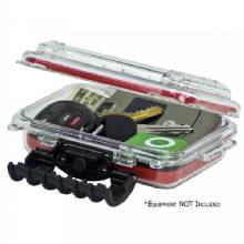 PLANO Waterproof Polycarbonate Storage Box %2D 3449 Size %2D Red and Clear