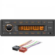 VDO 12V Radio w and FM RDS Tuner MP3 and WMA and USB and Bluetooth %2D Orange Illumination %2D Includes Power Speaker Wire Harness
