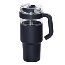ASOBU 34%2DOz Explorer See%2DThrough Travel Mug with Detachable Insulated Tumbler Black