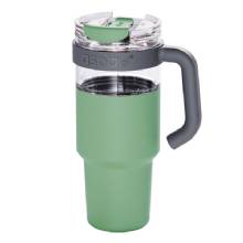 ASOBU 34%2DOz Explorer See%2DThrough Travel Mug with Detachable Insulated Tumbler Green
