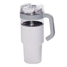ASOBU 34%2DOz Explorer See%2DThrough Travel Mug with Detachable Insulated Tumbler White
