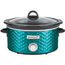 BRENTWOOD APPLIANCES 45%2DQt 220%2DWatt Scallop%2DPattern Slow Cooker Blue