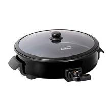 BRENTWOOD APPLIANCES 12%2DIn 1 400%2DWatt Round Nonstick Electric Skillet with Vented Glass Lid