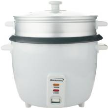 BRENTWOOD APPLIANCES 10%2DCups Cooked and 20%2DCups Uncooked Electric Rice Cooker with Steamer White