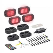 HEISE RGB Wide Angle Rock Light Kit 4%2DPack