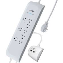 DIGITAL ENERGY 25FT 2USB FLT PLG SRG WHT