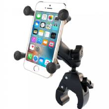 RAM Mount Small Tough%2DClaw Base w and Double Socket Arm and Universal X%2DGrip Cell and iPhone Cradle