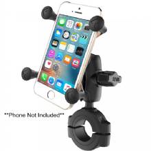 RAM Mount Torque 1 1 and 8 inch %2D 1 1 and 2 inch Handlebar and Rail Base 1 inch Ball Short Arm and X%2DGrip for Phones