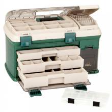 PLANO 3%2DDrawer Tackle Box XL %2D Green and Beige